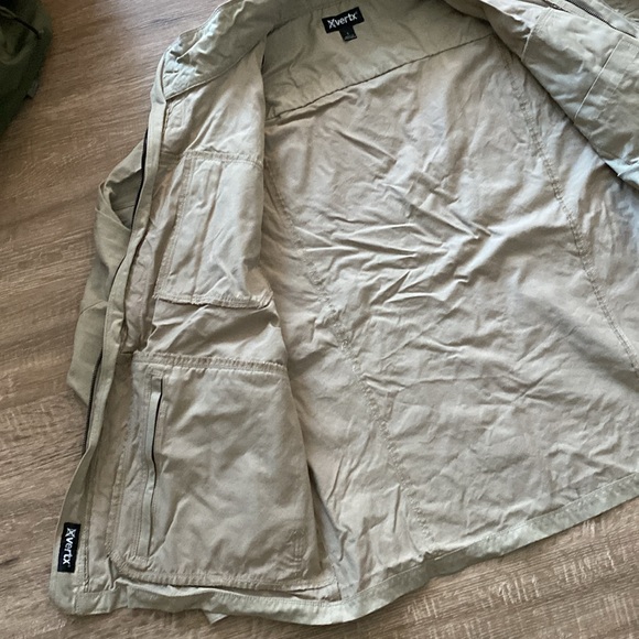 Mens Vertex large zip up jacket, soft touch suede, snap cuffs sandstone - Picture 6 of 8